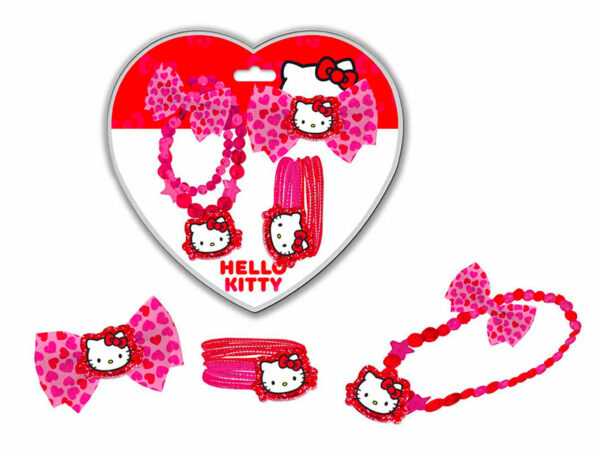 SET ACCESSORI CAPELLI + COLLANA HELLO KITTY
